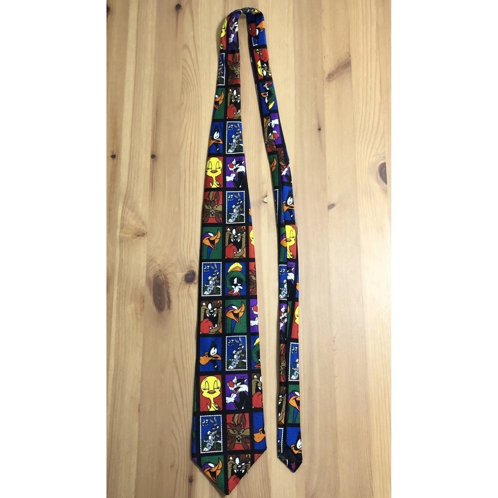 Looney Tunes Stamp Collection Warner Brother 1997 USPS Postage Stamp Neck Tie